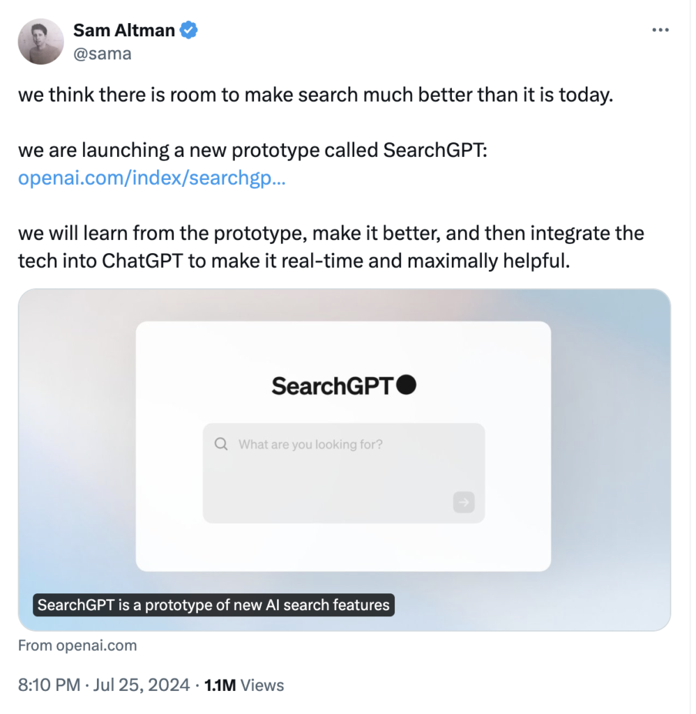sam altman - searchgpt